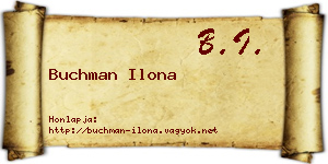 Buchman Ilona névjegykártya